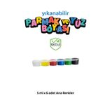 Red Rose Yıkanabilir Parmak Boyası Seti Oyun Amaçlı 6'lı Mini Set Ana Renkler Yüksek Kalite 6x5ml