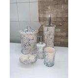 RED SERAMİK Collection Mavi Mermer Desen Violet 5’li Banyo Seti
