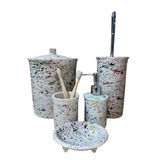 Red Seramik Dara Collection 5 Parça El Yapımı Terrazzo Desenli Banyo Seti