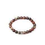 Red Snowflake Obsidyen Doğal Taş Bileklik 8 mm Küre Kesim