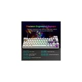 Red Switch Mini Rgb Oyun Klavyesi Gaming Mekanik 62 Tuşlu 18 Rgb LED USB Type-C Kablo - Beyaz