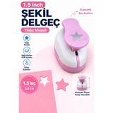 Redapple Şekilli Büyük Boy Delgeç/Şekilgeç 3.8 Cm Yıldız 32646 Pembe