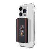 Redbull Lisanslı M-Safe Özellikli Powerbank Dijital LED Göstergeli Kırmızı Şeritli 5000MAH 15W Siyah
