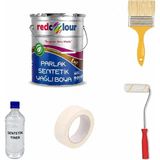 Redcolour Parlak Sentetik Yağlı Boya Lux Ahşap ve Metal Boyası Boya Seti - 2,5 LT - Boncuk Mavi