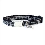 RedDingo Fosforlu Balık Desenli Siyah12 mm Kedi Boyun Tasması