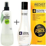 Redist Keratinli Saç Bakım Yağı 100 ml ve Fön Suyu 400 ml Saç Bakım Seti