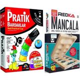 Redka Pratik Bardaklar + Ahşap Kapaklı Mangala (2'li Set)