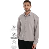 Redline Base Oversize Yumuşak Teri Emen Kolay Ütü Nefes Alan Erkek Gömlek - Gri