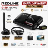 Redline G-50 Hd Pro Full Hd Uydu Alıcısı Tkgs Wifi Youtube 5000 Kanal Tak Çalıştır Tüplü Ve Led Tv U