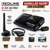 Redline G-50 Hd Pro Full Hd Uydu Alıcısı Tkgs Wifi Youtube 5000 Kanal Tak Çalıştır Tüplü Ve Led Tv Uyumlu
