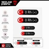 Redline Grafik Damla Kan Grubu Sticker Siyah 4 ADET Hediyeli 0 RH Pozitif