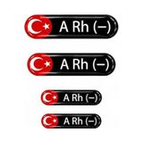 Redline Grafik Damla Kan Grubu Sticker Siyah 4 ADET Hediyeli A RH Negatif_