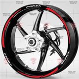 Redline Grafik Forza Uyumlu Beyaz Yazılı Reflektif Kırmızı Motosiklet Jant Şeridi