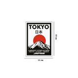 Redline Grafik Japon Bayrağı Fuji Dağı Tasarım 3D Kabartmalı 1 Adet Sticker Arma Universal