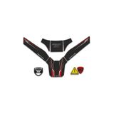 Redline Grafik Kanuni Seha 150 Uyumlu Kırmızı Karbon Tank Pad Set 8 Parça Redlinegrafik