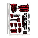Redline Grafik Monster Kırmızı Motosiklet Sticker Seti