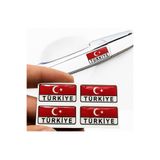Redline Grafik Türkiye Bayrağı Desenli Araç Sticker Seti 4 Adet – Kapı Kolu, Direksiyon, Orta Konsol ve Çeşitli Ara