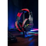 Redline RGH-307 Rd Gaming Headset Kulaklık 1.8m USB Bağlantı ile Çok Yönlü Mikrofon ve Led Işık - Siyah