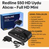 Redline S50 HD Dijital Uydu Alıcısı - Kompakt Mini Tasarım, HDMI ve USB Destekli Full HD Görüntü - Ahşap