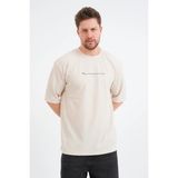 Redline Valor Erkek Oversize Tişört - Bej - M