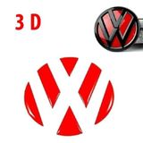 RedlineGrafik Volkswagen Uyumlu Arka Bagaj iç Logo için 3D Kabartmalı Sticker, Kırmızı, 8,5x8,5 cm