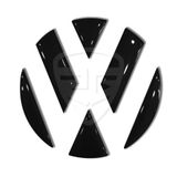 RedlineGrafik Volkswagen Uyumlu Arka Bagaj iç Logo için 3D Kabartmalı Sticker, Siyah, 8,5x8,5 cm