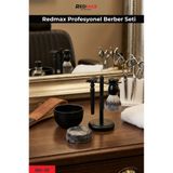 Redmax Professional Redmax Profesyonel NH-01 Berber Tıraş Seti - Ustura Standı, Tıraş Fırçası, Tıraş Kasesi ve Sabun Kabı Seti