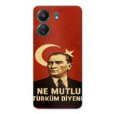 Redmi 13C Uyumlu Ne Mutlu Türkiye Bayrak Atatürk Baskılı Silikon Kılıf