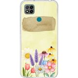Redmi 9C / 10A Uyumlu Sulu Boya Dokulu Vazoda Çiçek Desenli Baskılı Silikon Kılıf