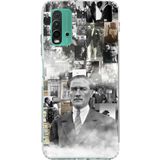 Redmi 9T-POCO M3 Uyumlu Mustafa Kemal Atatürk Kolaj Baskılı Silikon Kılıf