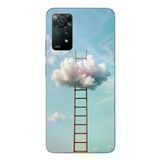 Redmi Note 11E Uyumlu Buluta Çıkan Merdiven Baskılı Silikon Kılıf