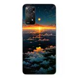 Redmi Note 11E Uyumlu Gün Batımı ve Ay Baskılı Silikon Kılıf