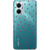 Redmi Note 11E Uyumlu Kırmızı Kalpler Tasarımlı Baskılı Silikon Kılıf