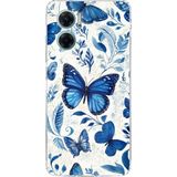 Redmi Note 11E Uyumlu Mavi Kelebekler Baskılı Silikon Kılıf