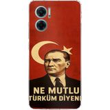 Redmi Note 11E Uyumlu Ne Mutlu Türkiye Bayrak Atatürk Baskılı Silikon Kılıf
