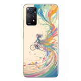 Redmi Note 11E Uyumlu Rengarenk Bisikletli Kız Baskılı Silikon Kılıf