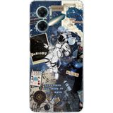 Redmi Note 11E Uyumlu Retro Astronot Tasarımlı Baskılı Silikon Kılıf
