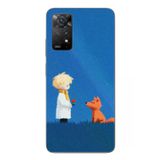 Redmi Note 11E Uyumlu Sarışın Çocuk ve Köpek Baskılı Silikon Kılıf