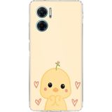 Redmi Note 11E Uyumlu Sevimli Civciv ve Kalp Desenli Baskılı Silikon Kılıf