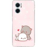 Redmi Note 11E Uyumlu Sevimli ve Remontik Kediler Baskılı Silikon Kılıf