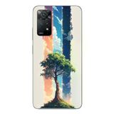 Redmi Note 11E Uyumlu Yalnız Ağaç Dört Mevsim Baskılı Silikon Kılıf