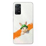 Redmi Note 11E Uyumlu Yeşil Şapkalı Tavşan Baskılı Silikon Kılıf