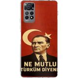 Redmi Note 12 PRO 4G Uyumlu Ne Mutlu Türkiye Bayrak Atatürk Baskılı Silikon Kılıf