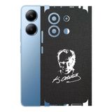 Redmi Note 13 İle Uyumlu Bumper Serisi Premium Kaplama 360 Atatürk İmzalı Siyah