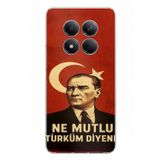 Redmi Note 15 PRO 5G Uyumlu Ne Mutlu Türkiye Bayrak Atatürk Baskılı Silikon Kılıf