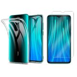 Redmi Note 8 Pro Kılıf Şeffaf Silikon Kılıf Kamera Korumalı + Cam