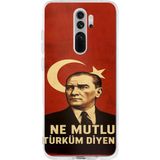 Redmi Note 8 Pro Uyumlu Ne Mutlu Türkiye Bayrak Atatürk Baskılı Silikon Kılıf
