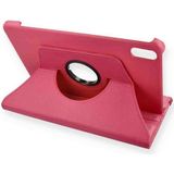 Redmi Pad 2 Uyumlu 11 Inç 360 Dönebilen Suni Deri Tablet Kılıfı - Pembe