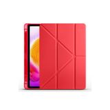 Redmi Pad SE 8.7 inç Uyumlu Kalem Bölmeli Uyku Modlu Katlanabilir Trifolding Tablet Kılıfı Kırmızı