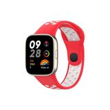 Redmi Watch 3 Spor Delikli Kordon - Kırmızı-Beyaz